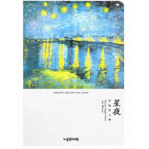 Szkicownik szyty Lenwa A5/100/100g kremowy + 80g craft Van Gogh Gwiaździsta noc nad Rodanem